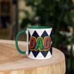 Argyle Puffy Dad Mug with Color Inside