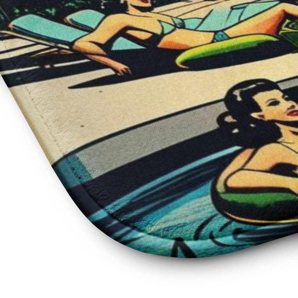 Pool Party memory foam bath mat