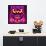 Neon Night Owl Framed poster