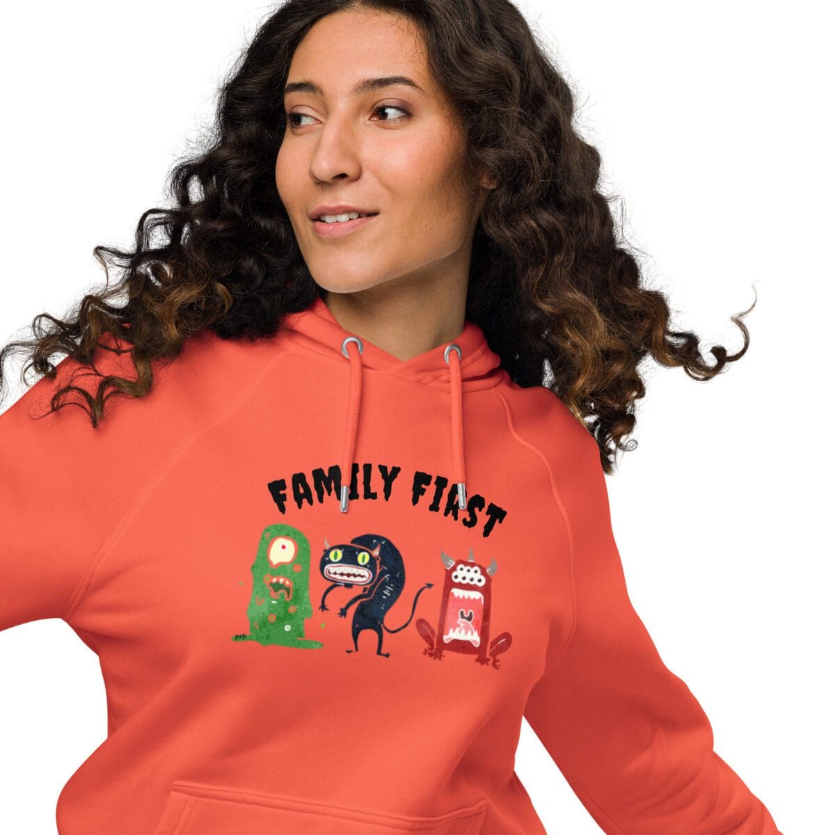 Family First (Monsters) Eco Raglan Hoodie