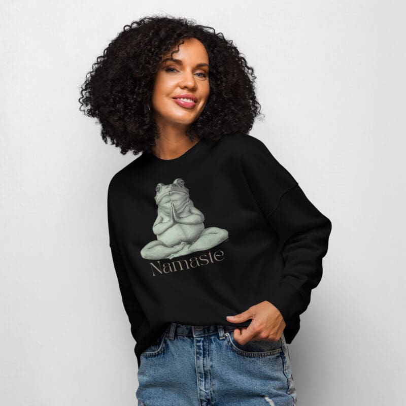 organic namaste frog sweatshirt